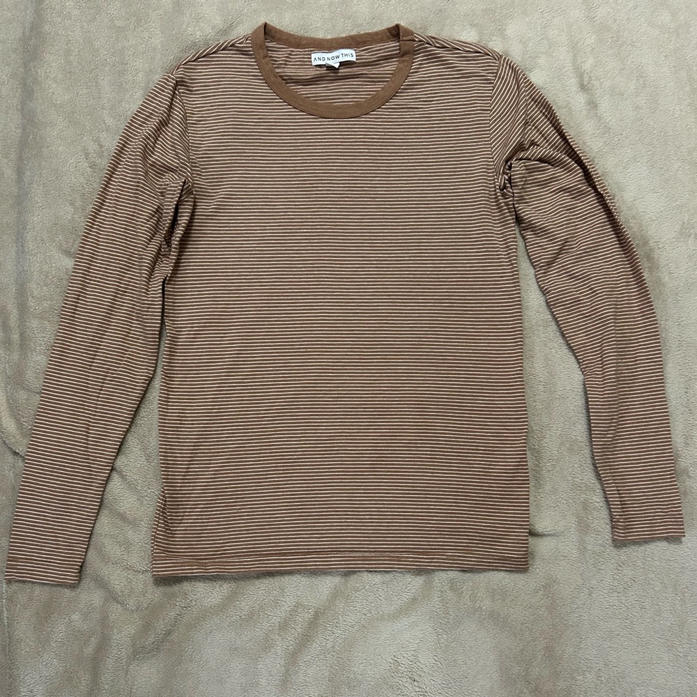 And Now This Striped Longsleeve Shirt | Orange & White | Small